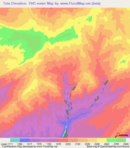 Tuta,Afghanistan Elevation Map