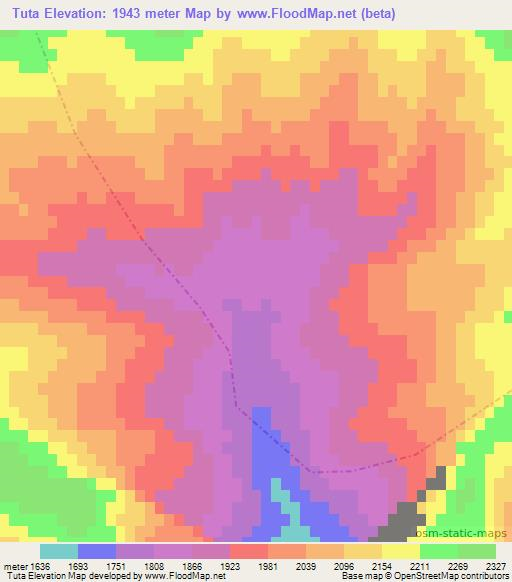 Tuta,Afghanistan Elevation Map