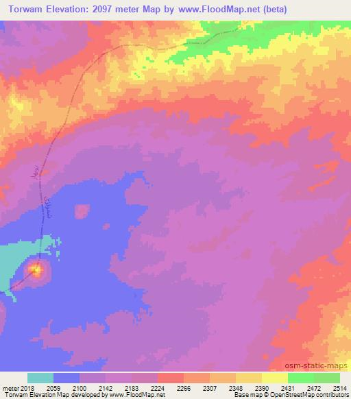Torwam,Afghanistan Elevation Map
