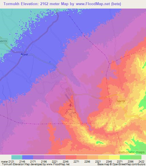 Tormukh,Afghanistan Elevation Map