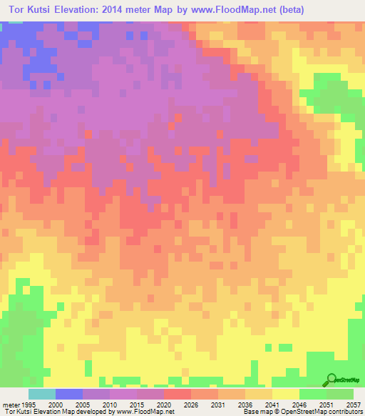 Tor Kutsi,Afghanistan Elevation Map