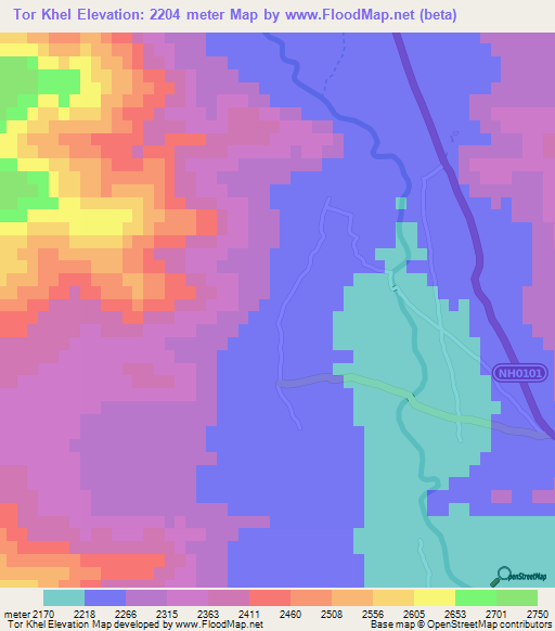 Tor Khel,Afghanistan Elevation Map