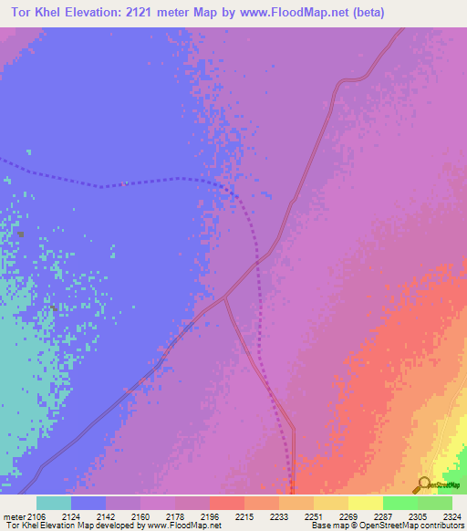 Tor Khel,Afghanistan Elevation Map