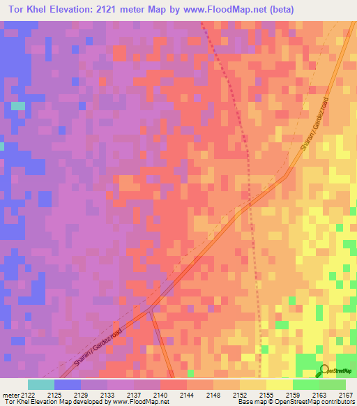 Tor Khel,Afghanistan Elevation Map