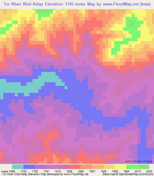 Tor Khan Khel Kelay,Afghanistan Elevation Map