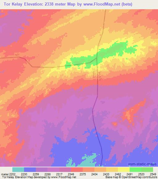 Tor Kelay,Afghanistan Elevation Map