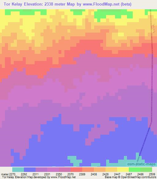 Tor Kelay,Afghanistan Elevation Map