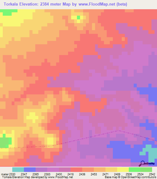 Torkala,Afghanistan Elevation Map