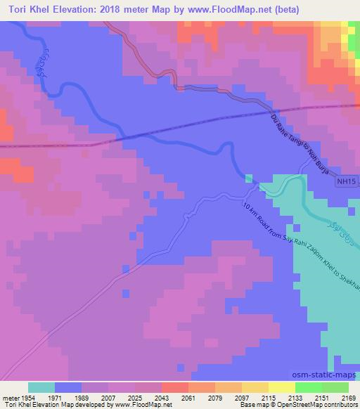 Tori Khel,Afghanistan Elevation Map