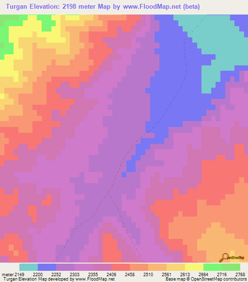 Turgan,Afghanistan Elevation Map