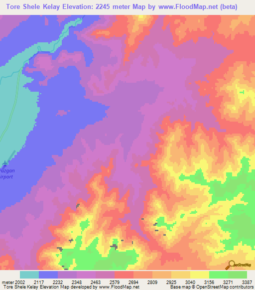 Tore Shele Kelay,Afghanistan Elevation Map