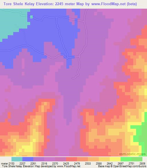 Tore Shele Kelay,Afghanistan Elevation Map