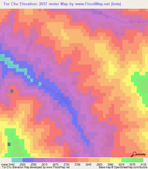 Tor Chu,Afghanistan Elevation Map