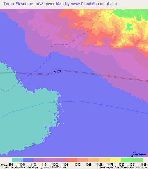 Turan,Afghanistan Elevation Map