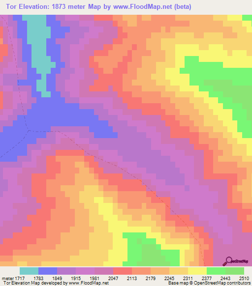 Tor,Afghanistan Elevation Map