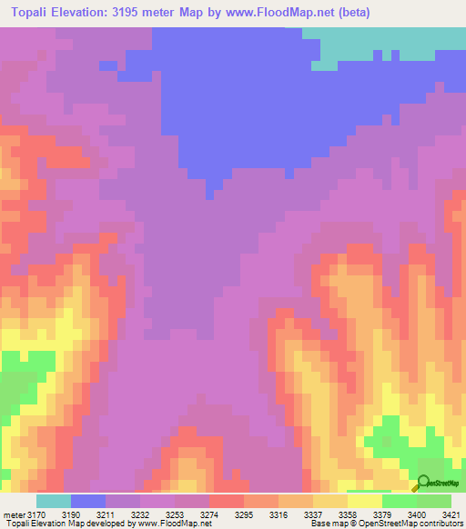 Topali,Afghanistan Elevation Map