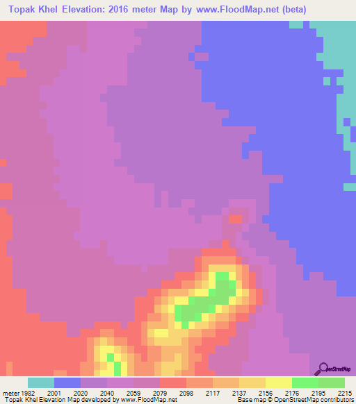 Topak Khel,Afghanistan Elevation Map
