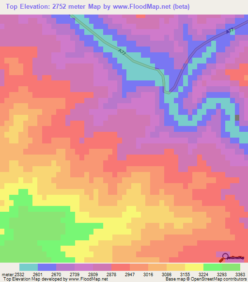 Top,Afghanistan Elevation Map