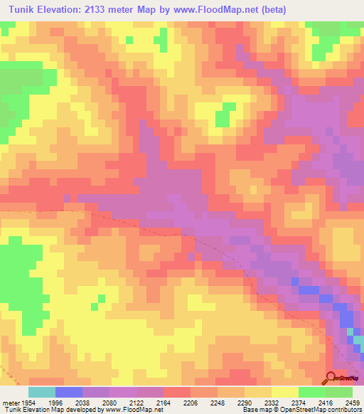 Tunik,Afghanistan Elevation Map