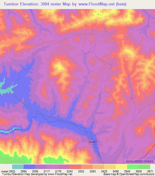 Tumbur,Afghanistan Elevation Map