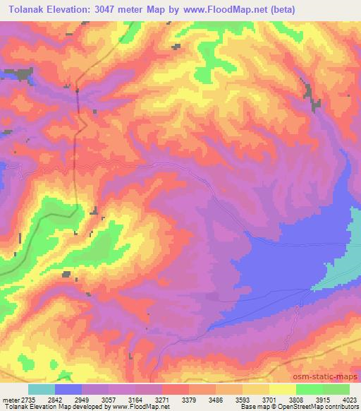 Tolanak,Afghanistan Elevation Map
