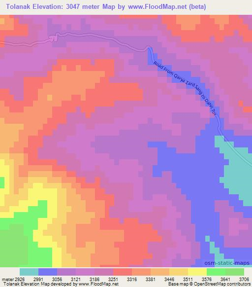 Tolanak,Afghanistan Elevation Map