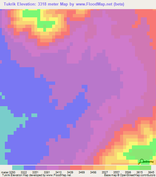Tukrik,Afghanistan Elevation Map