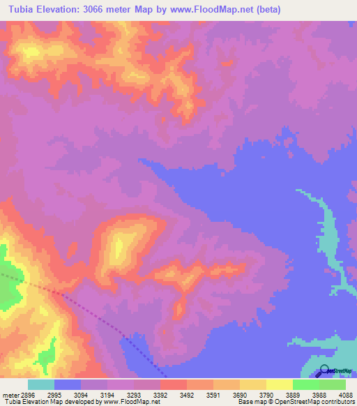 Tubia,Afghanistan Elevation Map