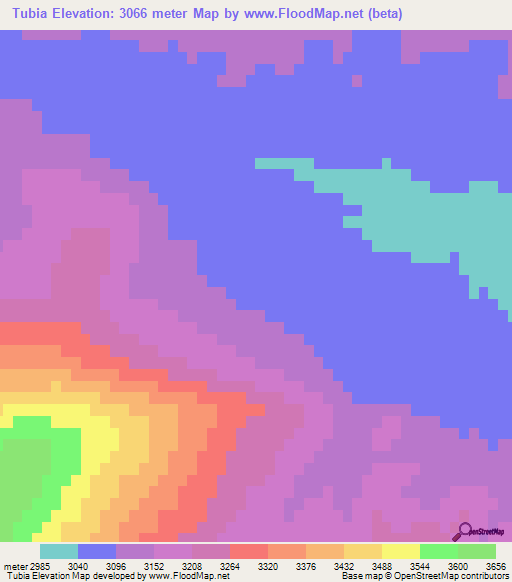 Tubia,Afghanistan Elevation Map