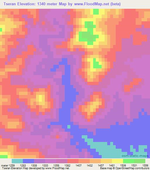 Tseran,Afghanistan Elevation Map