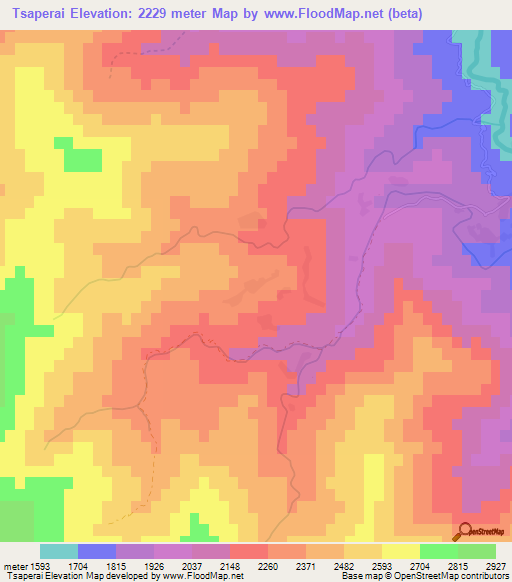 Tsaperai,Afghanistan Elevation Map