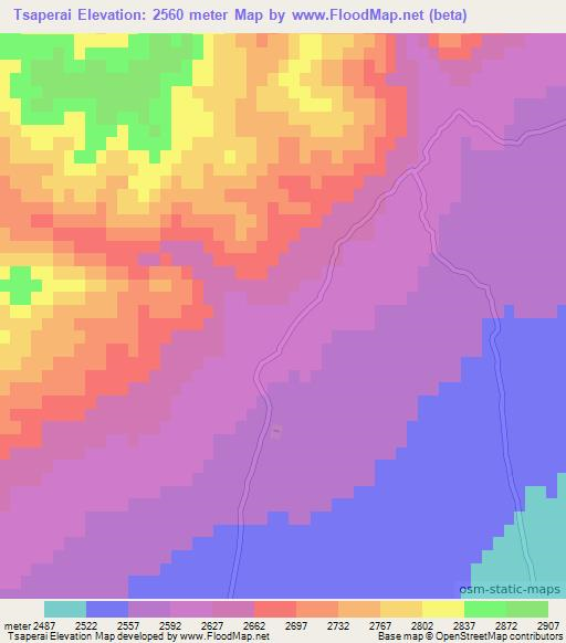 Tsaperai,Afghanistan Elevation Map