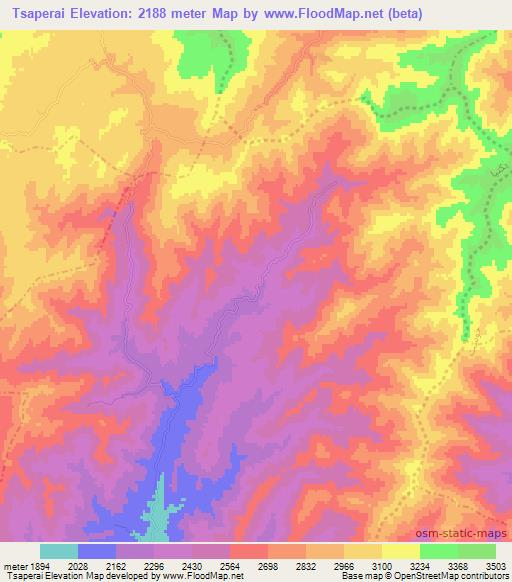 Tsaperai,Afghanistan Elevation Map