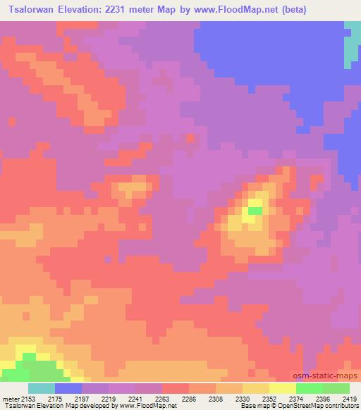 Tsalorwan,Afghanistan Elevation Map
