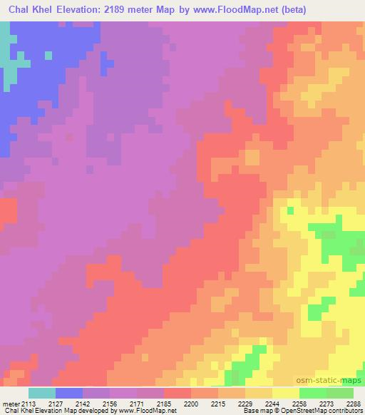 Chal Khel,Afghanistan Elevation Map
