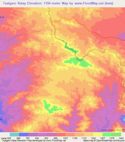 Tsalgaro Kalay,Afghanistan Elevation Map