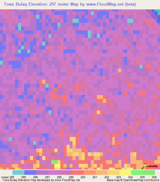 Towz Bulaq,Afghanistan Elevation Map