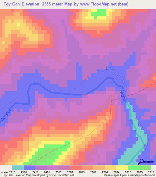 Toy Gah,Afghanistan Elevation Map