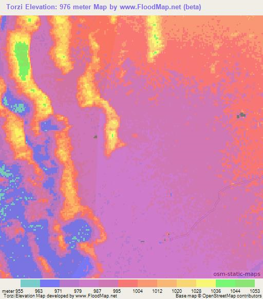 Torzi,Afghanistan Elevation Map