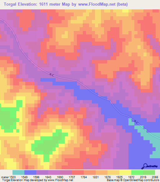 Torgal,Afghanistan Elevation Map