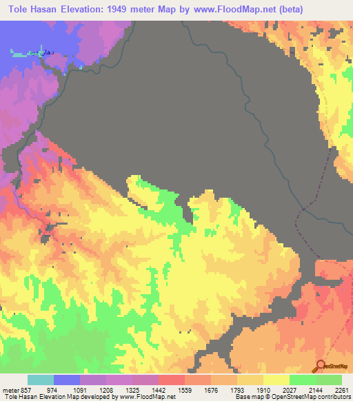 Tole Hasan,Afghanistan Elevation Map