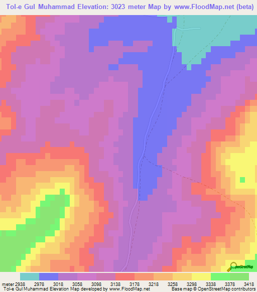 Tol-e Gul Muhammad,Afghanistan Elevation Map