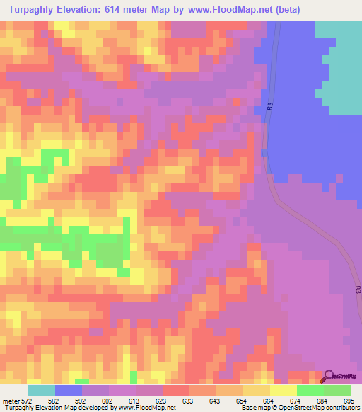Turpaghly,Afghanistan Elevation Map
