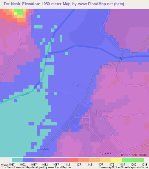 Tor Nasir,Afghanistan Elevation Map