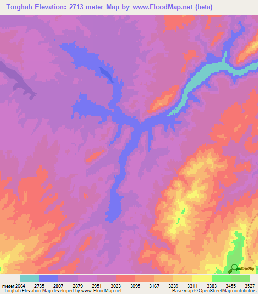 Torghah,Afghanistan Elevation Map