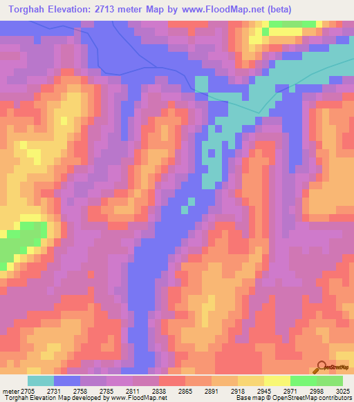 Torghah,Afghanistan Elevation Map
