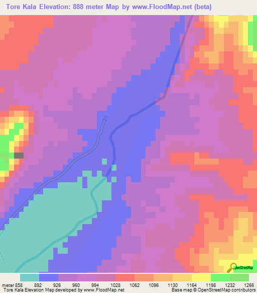 Tore Kala,Afghanistan Elevation Map