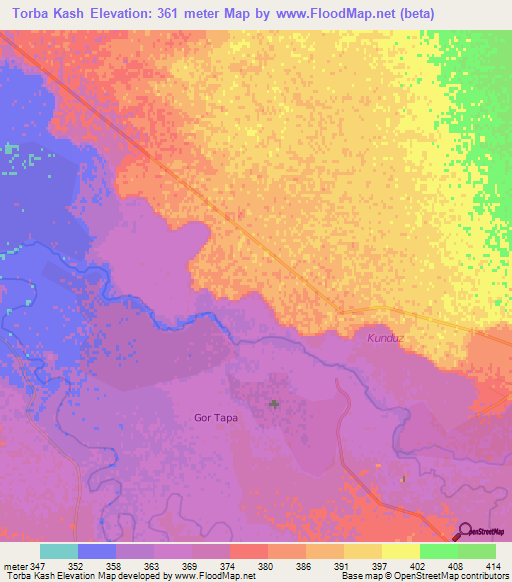 Torba Kash,Afghanistan Elevation Map