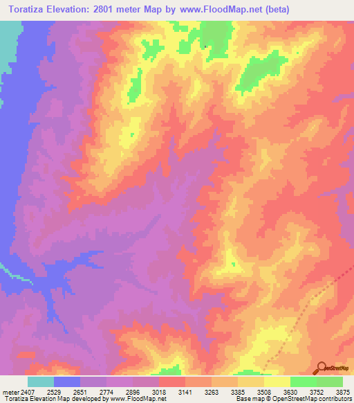 Toratiza,Afghanistan Elevation Map