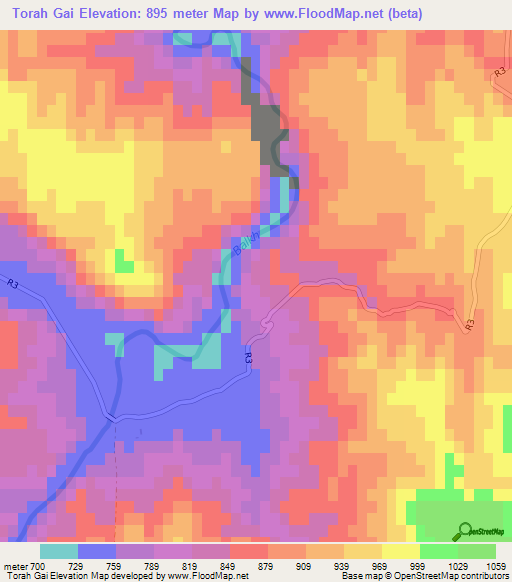 Torah Gai,Afghanistan Elevation Map